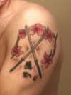 Swords and Cherry Blossoms tattoo