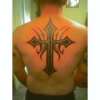 Tribal Cross On Back tattoo