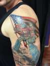 God bless America Optimus Prime tattoo