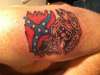 Skeleton with rebel flag tattoo