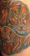 Tiger mom and cub tattoo