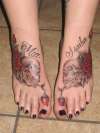 Skulls on feet tattoo