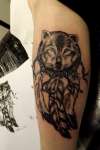wolf dreamcatcher tattoo