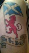 Scottish lion & flag. tattoo