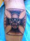 Skull and Iron Cross tattoo