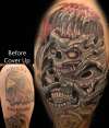 Skull mech coverup by Beto Munoz tattoo