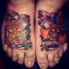 2nd and 3rd tattoos, traditional crash bandicoot feet tattoos