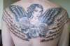 Angel, roses, poem tattoo