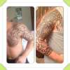 Moari and tribal before and after tattoo