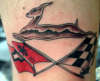 61 Impala Cross Flag Emblems tattoo