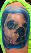 Cartoon Realistic Dog Tattoo by Doctor Ink