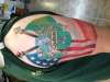 Family crest w/ American and Irish flags tattoo
