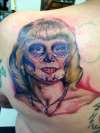 Mom sugar skull portrait tattoo