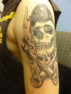 Rockabilly Skull tattoo