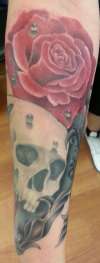 Skull and Roses by Doctor Ink Dr. Ink tattoo