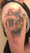 Watercolour Wolf tattoo