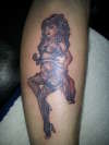 black n grey pin up tattoo