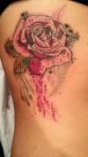 painted rose. tattoo