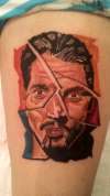 johnny depp cut up 3d portrait tattoo