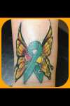 Cancer Ribbon Butterfly tattoo