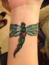 Dragonfly heart wrist tattoo