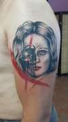 Lady skull Trash tattoo