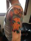 Maple leave half sleeve tattoo