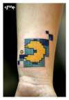 Pixel Pacman tattoo