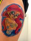 Ariel sugar skull tattoo