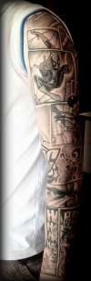 DC/Marvel sleeve tattoo