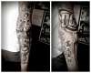 DC/Marvel sleeve tattoo