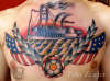 Steamboat chest piece tattoo