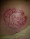 pink celtic moon tattoo