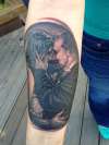 portrait tattoo of couple