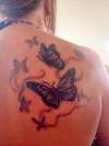 Butterflies black and grey tattoo