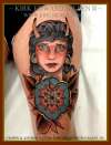 Custom devil girl tattoo by Kirk Nilsen | New Jersey