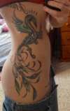 Blue Phoenix Rib Piece tattoo