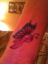 Breast cancer ribbon/butterfly tattoo
