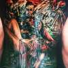 Full back tattoo by Steve'O