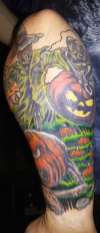 Halloween sleeve tattoo