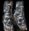 Skull and rose tattoo