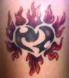 Heart with Flames tattoo