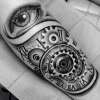 Abstract Spiral Clock tattoo