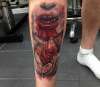Bloody mouth tattoo