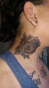 Rose on Neck tattoo
