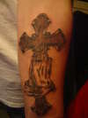 cross w/praying hands tattoo