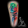Brushstroke Watercolor Unelome tattoo