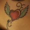 Heart & Wings Tattoo with Initials