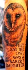Ophelia owl tattoo