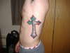 Cross with Italian flag tattoo